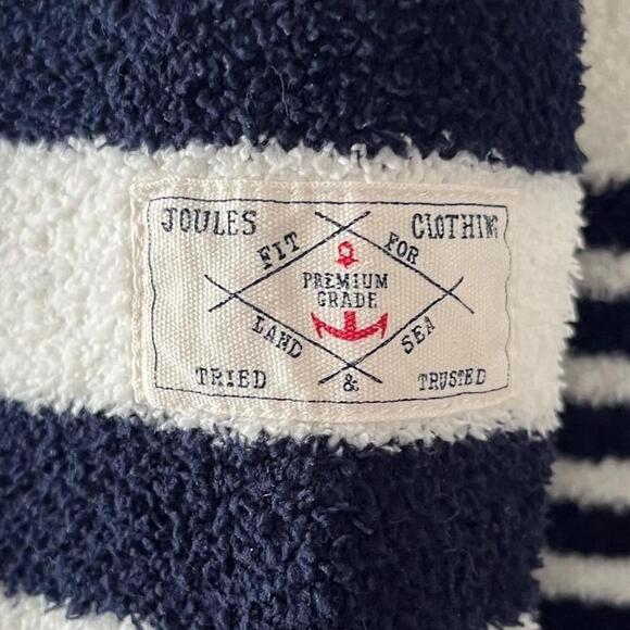 Joules Navy White Striped Seaport Chenille Crewneck Sweater Size 12 - Picture 7 of 10